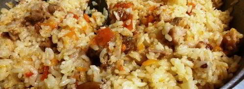 рисовая каша ароматная с мясом и яблоками. Шаг 6