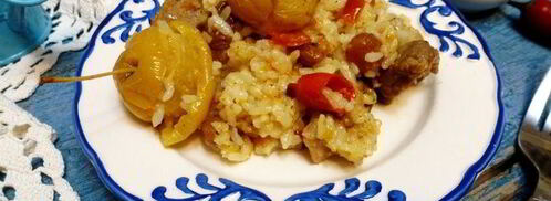 рисовая каша ароматная с мясом и яблоками. Шаг 7