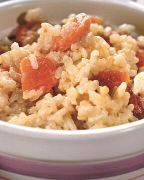 Рисовая каша с курагой и апельсиновым соком