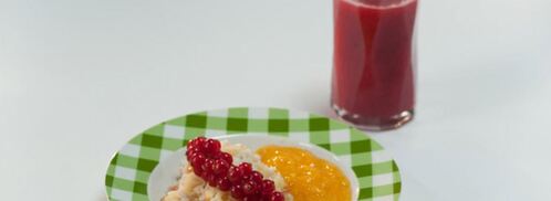 рисовая каша с жареным яблоком и кремом из манго. Шаг 6