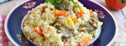 рисовая каша со свининой и овощами в мультиварке. Шаг 8