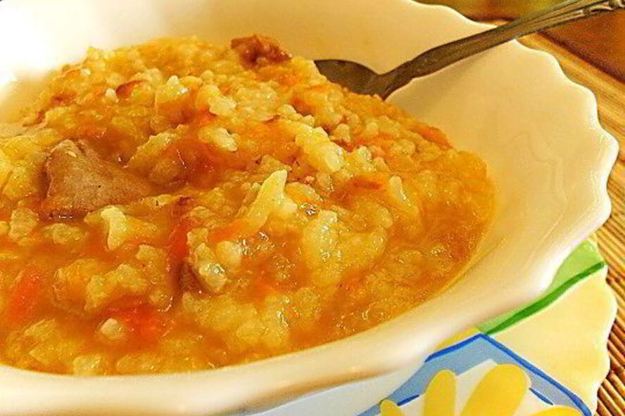 Рецепт русской полевой рисовой каши с мясом