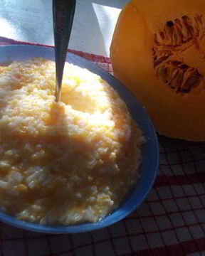 Солнечная каша из тыквы с рисом