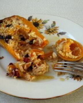 Золотая каша в тыкве и яблоках