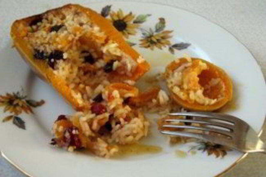 Рецепт золотой каши в тыкве и яблоках