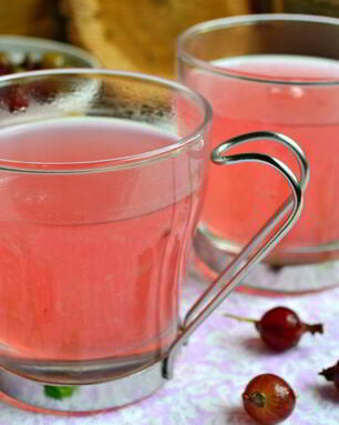 Кисель из розового крыжовника