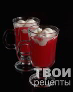 Клюквенный кисель с мороженым