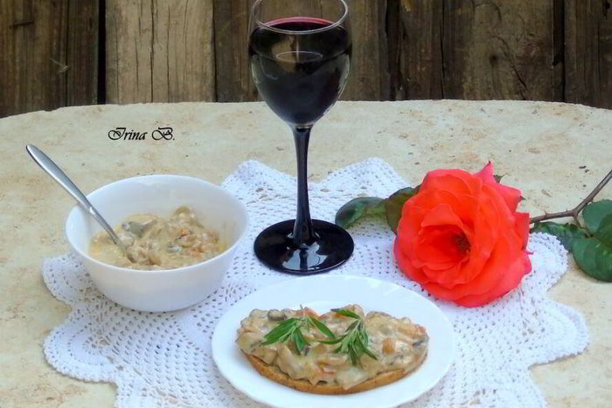 Рецепт грибного соте с вином и горгонзолой