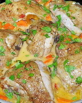 Курица с вином по-грузински