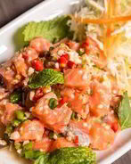 Семга мохито с салатом из фенхеля