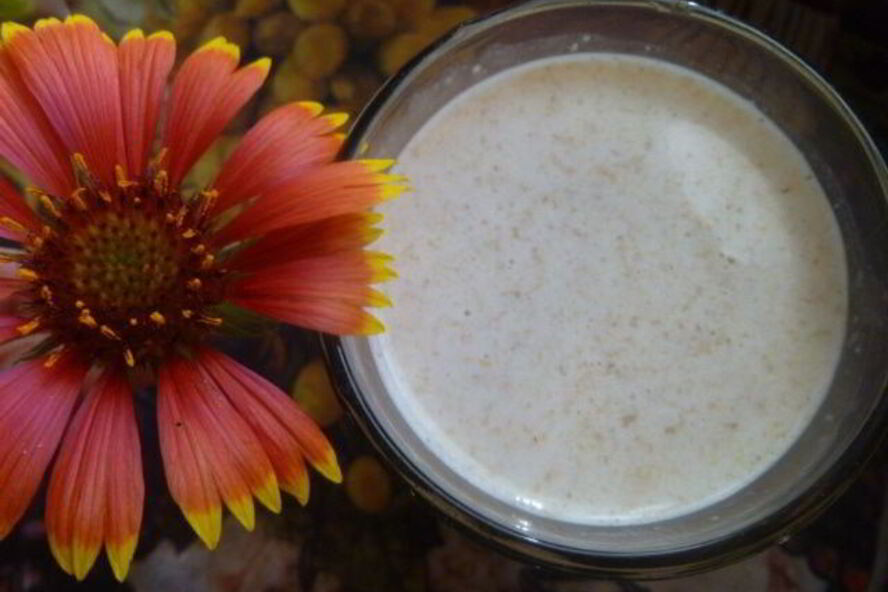 Рецепт овсяно-молочного коктейль со сливовым вареньем