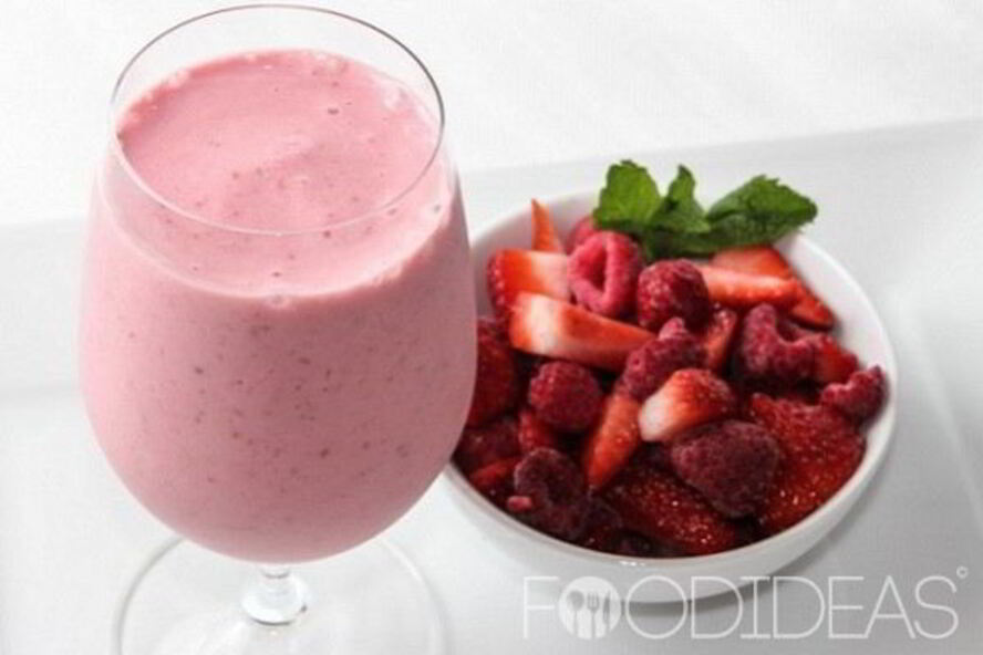 Рецепт клубничного смузи с овсянкой