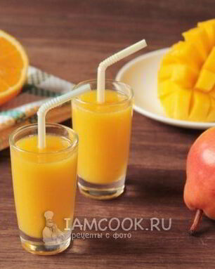 Смузи из свежего манго и груши