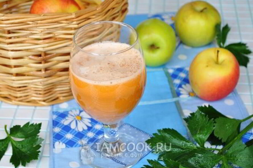 Рецепт сока из свежих овощей с яблоком