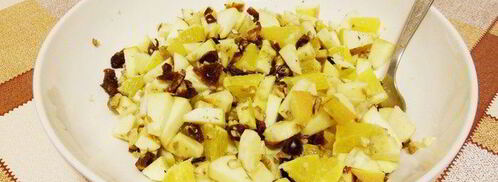 фруктовый салат с орехами и финиками. Шаг 8