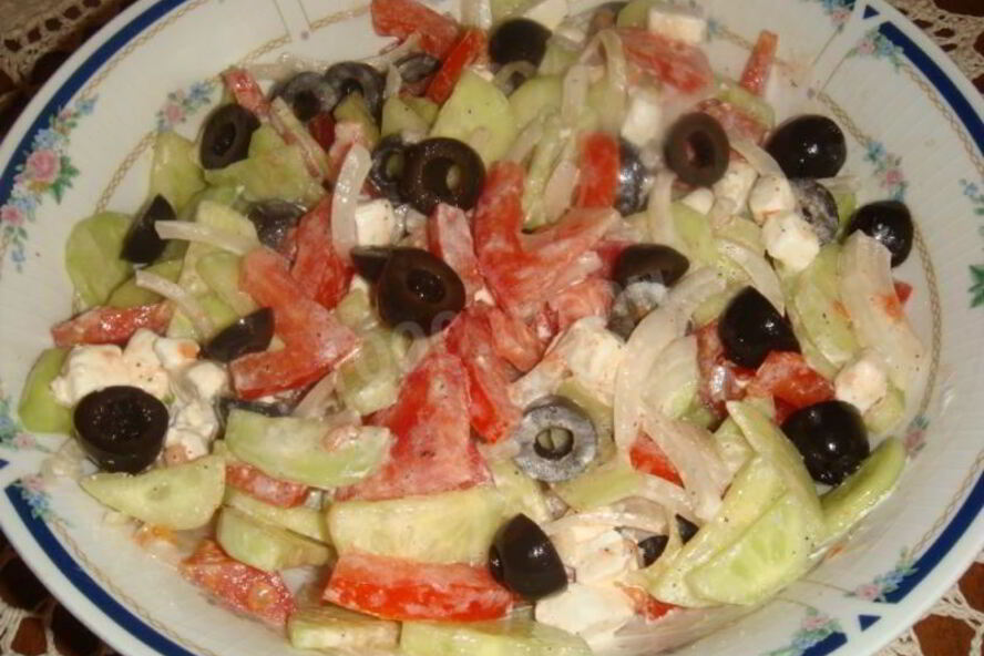 Рецепт греческого салата классического с фетой