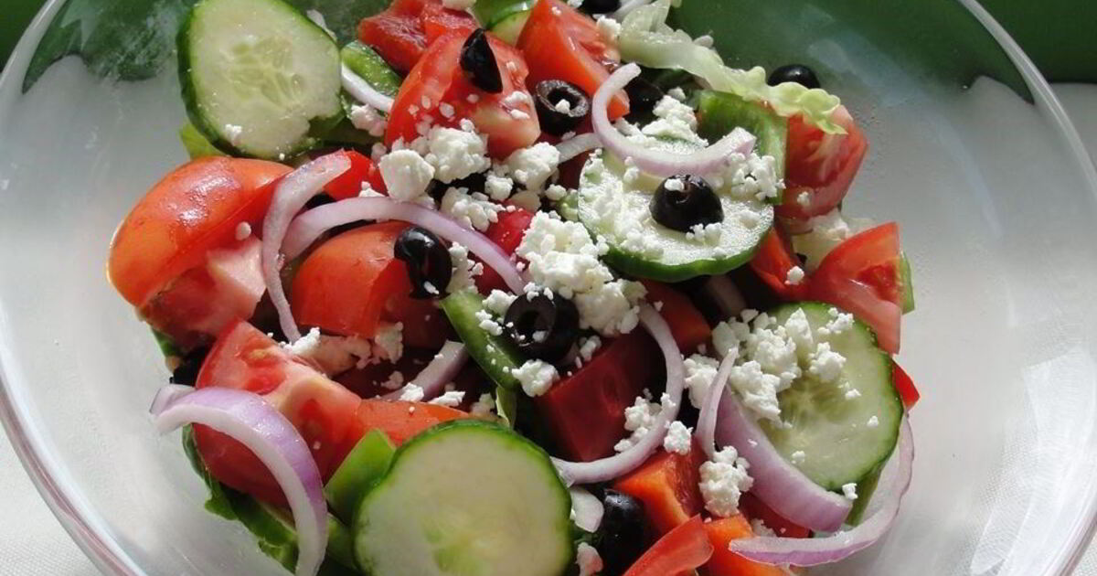 Рецепт греческого салата: Греческий салат с брынзой. 