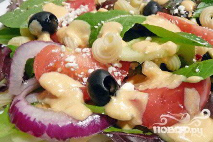 Рецепт греческого салата с пастой