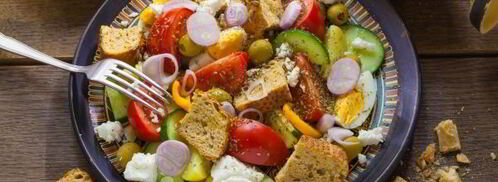 греческий салат с сухариками. Шаг 14