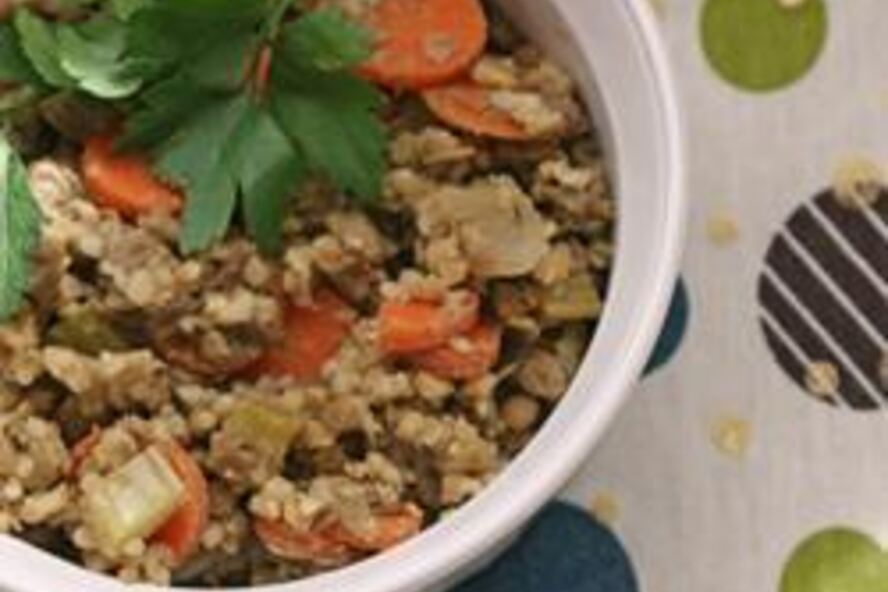 Рецепт салата из гречки и чечевицы