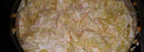 картофель в майонезе с ананасами и салатик свекла с сыром. Шаг 11