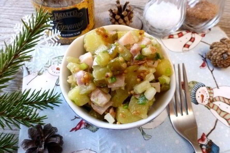 Рецепт картофельного салата с копченой курицей