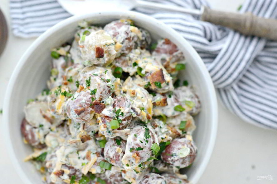 Рецепт салата из картофеля и бекона