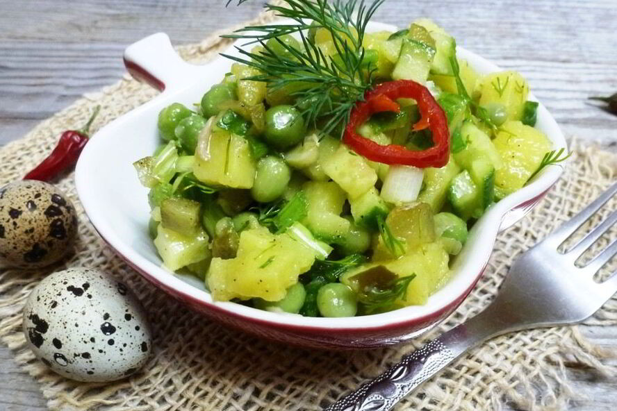 Рецепт салата из картофеля и огурцов
