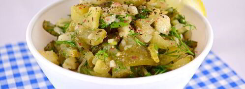 салат с картофелем и маринованными огурцами. Шаг 5