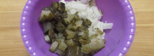 салат с картофелем и соленьями. Шаг 4