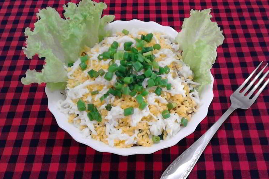 Рецепт салата с картошкой фри и курицей