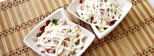 крабовый салат с кальмарами. Шаг 8