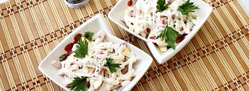 крабовый салат с кальмарами. Шаг 9