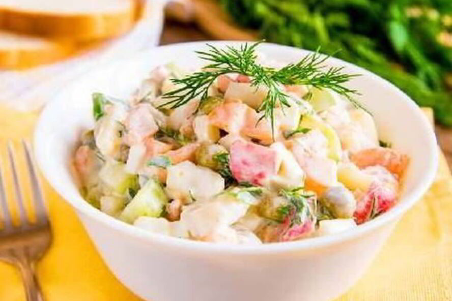 Рецепт новогоднего салата оливье