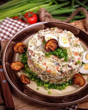 Оливье с грибами