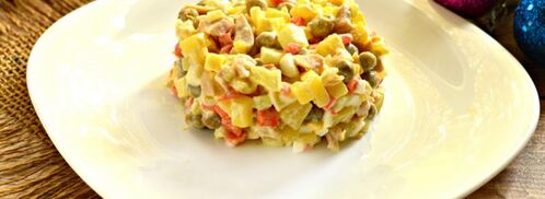 оливье с кальмарами. Шаг 6