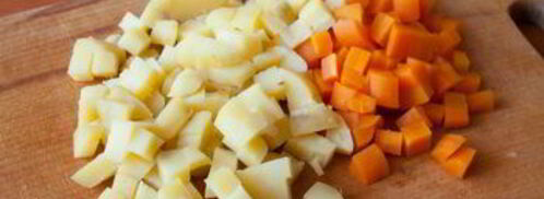 оливье с копченым языком. Шаг 3