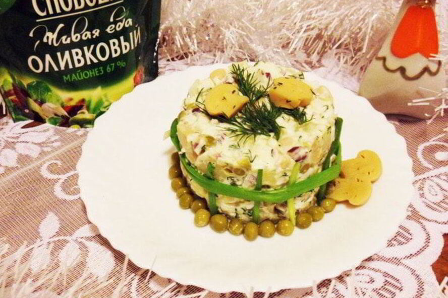 Рецепт оливье с маринованными грибами