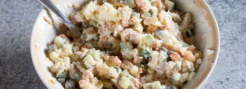 оливье с раковыми шейками. Шаг 10