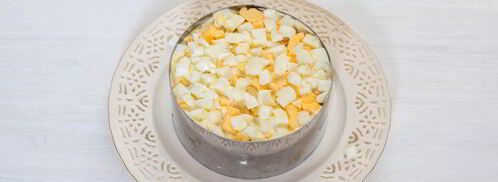 оливье с семгой. Шаг 11