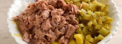 оливье с тунцом. Шаг 6