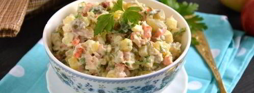 оливье с тунцом. Шаг 8