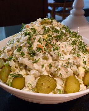 Салат Оливье без мяса