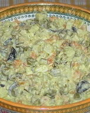 Салат Оливье с капустой