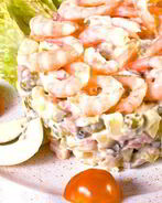 Салат Оливье с креветками