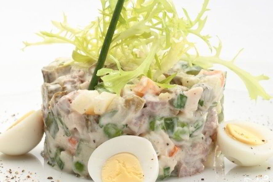 Рецепт салата оливье со свежим огурцом