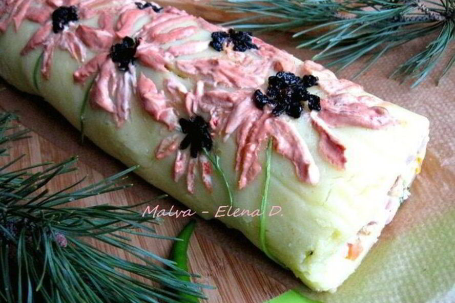 Рецепт салата-рулета оливье