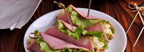 салат-закуска оливье в ветчине. Шаг 14