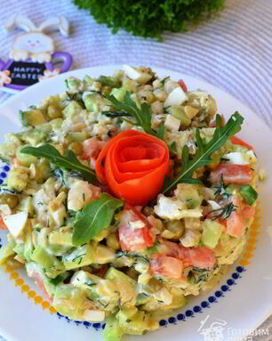 Рыбный салат Цветик