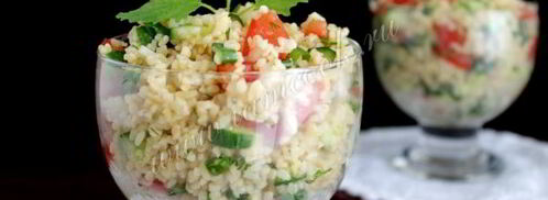 салат из булгура с помидорами и огурцом. Шаг 8